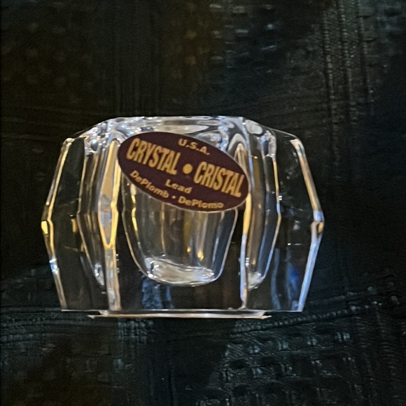 Crystal Candle Holders 6-sided for tapered candles - set of 3 - Made in the USA - Picture 4 of 10